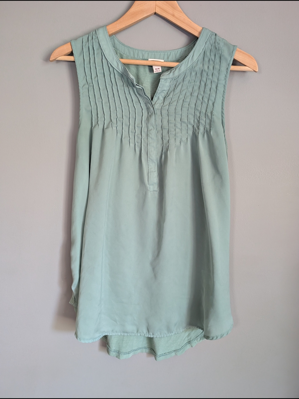 Merona Sleeveless Pintuck Blouse - Light Mint Green